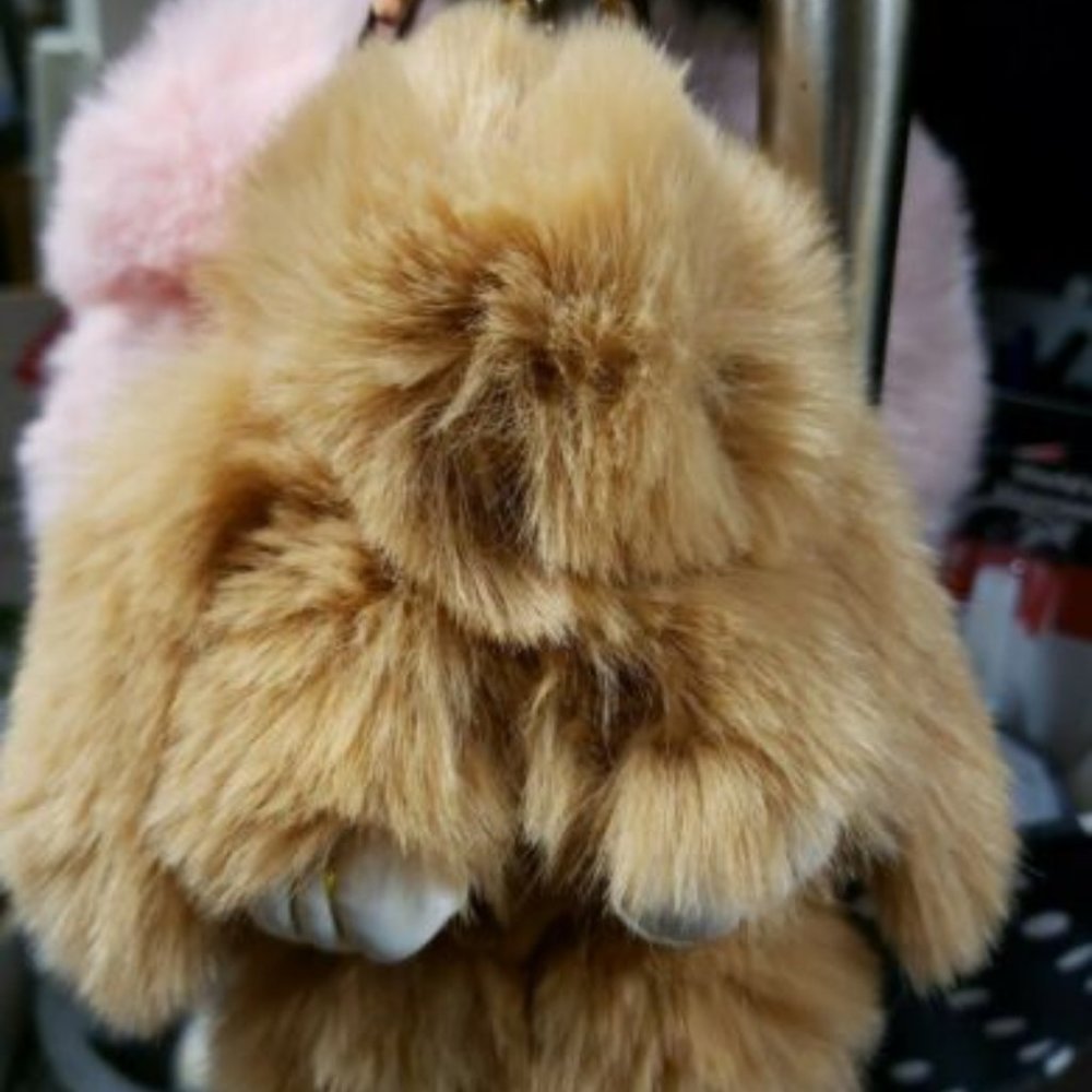 Furry Bunny Rabbit Plush Keychain